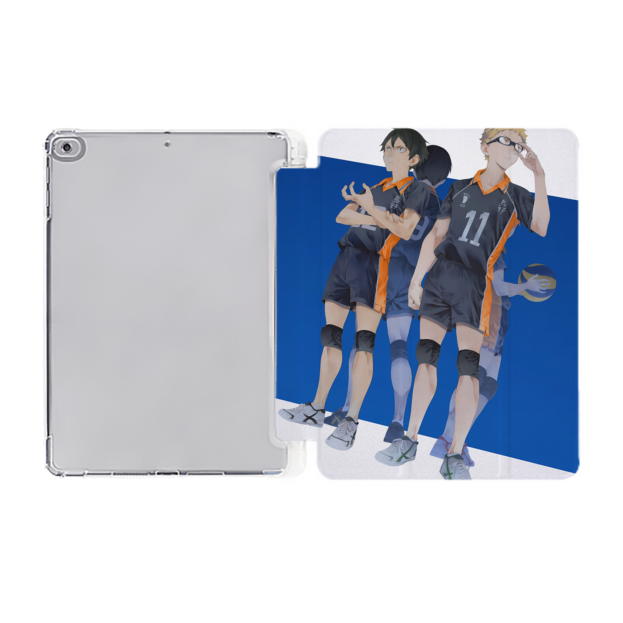 （画像用） ハイキュー!! Haikyu!! IPad ケース ペン収納付き 三つ折りスタンド PUレザー×シリコン 対応機種9.5/10.5/10.9インチ